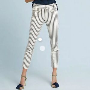Anthropologie Essential Striped Slim Trouser